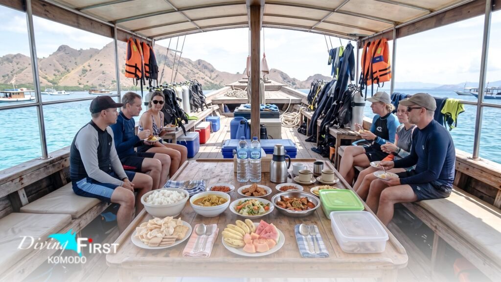 Makanan dan Fasilitas Kapal Day Trip Diving Labuan Bajo